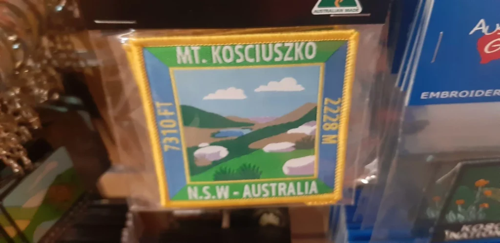 naszywka po zdobyciu Mt. Kościuszko