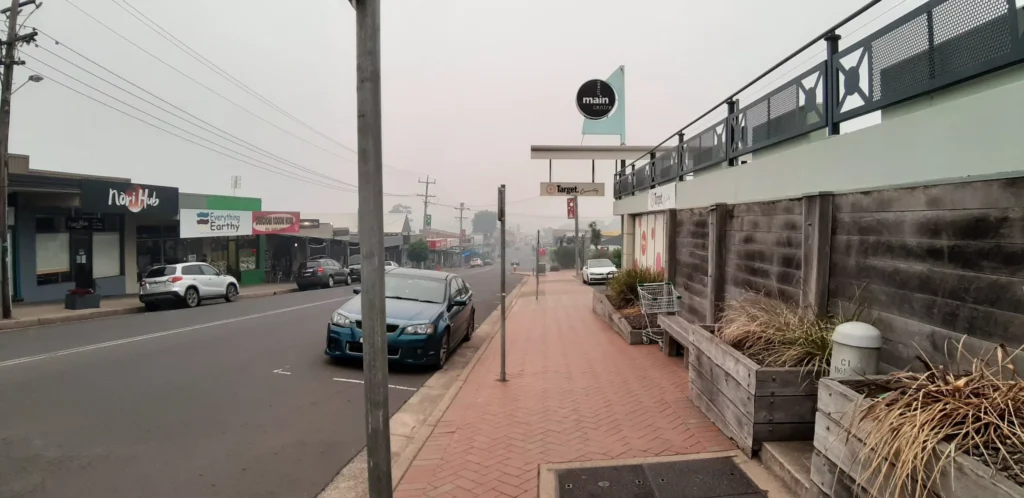 Opuszczone miasto po pożarach w Australii